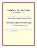 Alphabetized SBS SGGS with Page Line Gurmukhi 