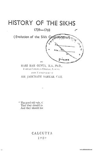 History Of The Sikhs 1739 To 1768 