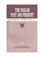 The Punjab Past and Present Vol XXXIX Part 1 