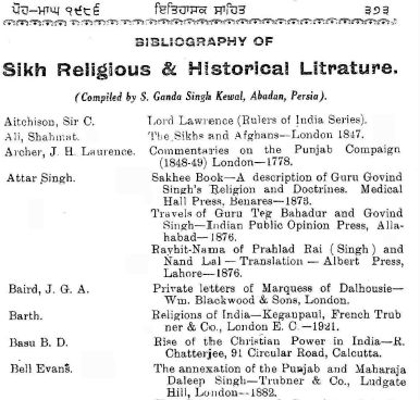 Bibliography of Sikh Religious and Historical Literature By Dr Ganda Singh