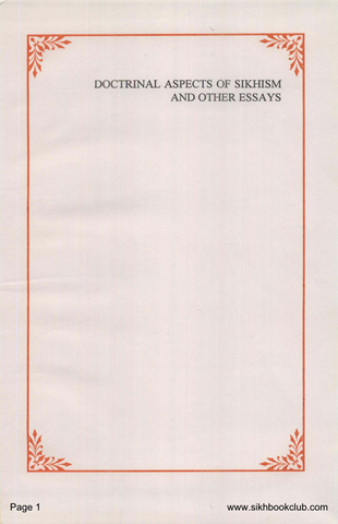 Doctrinal Aspects of Sikhism and other Essays 