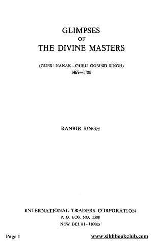 Glimpses of the Divine Masters 