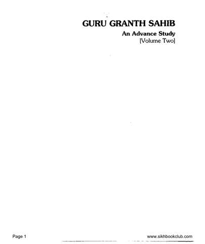 Guru Granth Sahib an Advance Study 