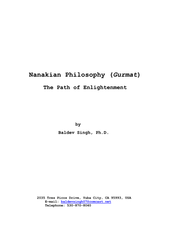 Nanakian Philosophy The Path of Enlightenment 