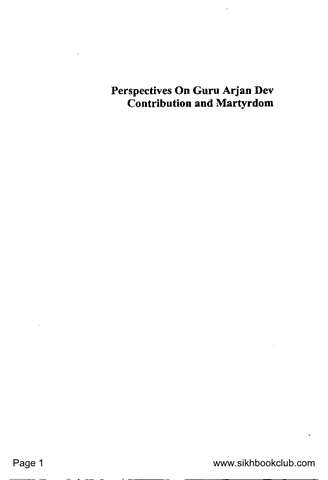 Perspectives on Guru Arjan Dev