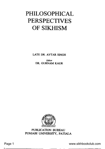 Philosophical Perspectives of Sikhism 