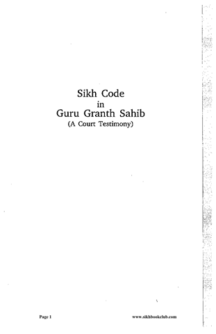 Sikh Code In Guru Granth Sahib 