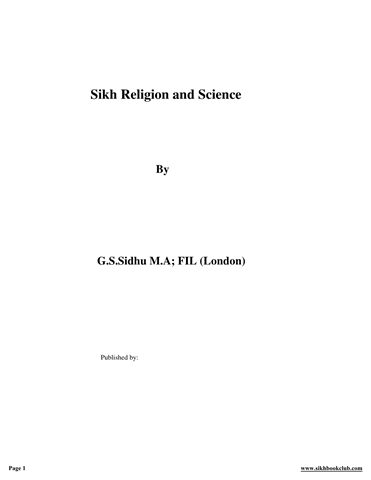 Sikh Religion and Science 