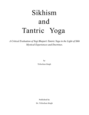 Sikhism and Tantric Yoga 