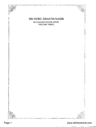 Sri Guru Granth Sahib Volume 3