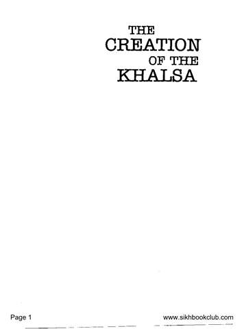 The Creation of The Khalsa
