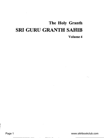 The Holy Granth Sri Guru Granth Sahib Volume 4