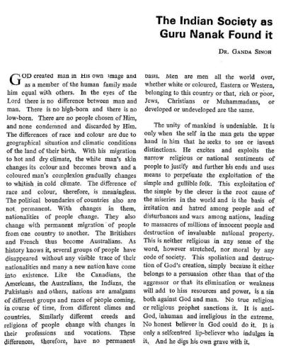 The Indian Society As Guru Nanak Found It Dr Ganda Singh