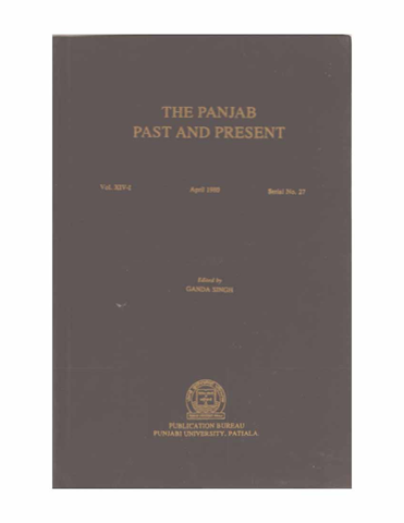 The Punjab Past and Present Vol XIV Part I 