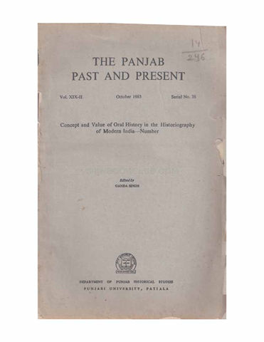 The Punjab Past and Present Vol XIX II Part1 