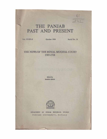 The Punjab Past and Present Vol XVIII Part II 
