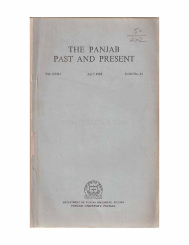 The Punjab Past and Present Vol XXII Part I 
