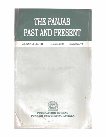 The Punjab Past and Present Vol XXXVI Part II 