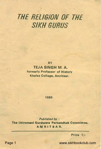 The Religion of The Sikh Gurus