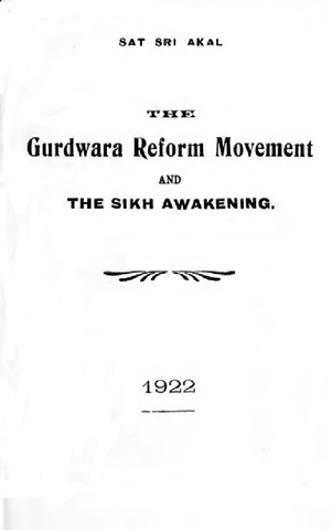 The Gurdwara Reform Movement And The Sikh Awakening 