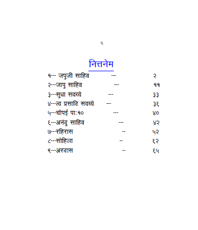 Nittnem Gurbani in Hindi